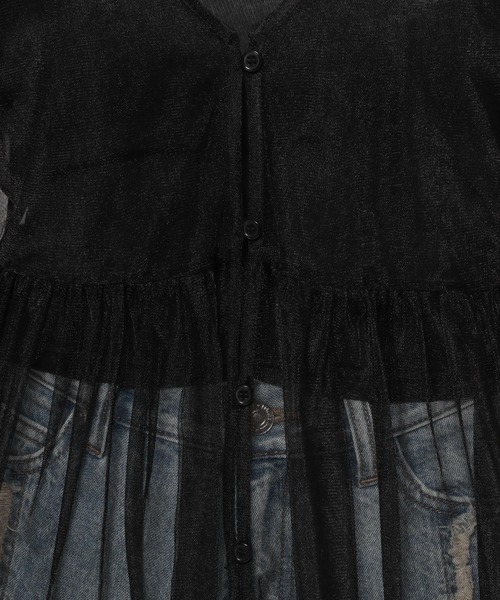 LOWRYS FARM（ローリーズファーム）の「２ＷＡＹチュールチュニック 111155（シャツ/ブラウス・レディース・ブラック/アイボリー・FREE）」の14枚目の写真