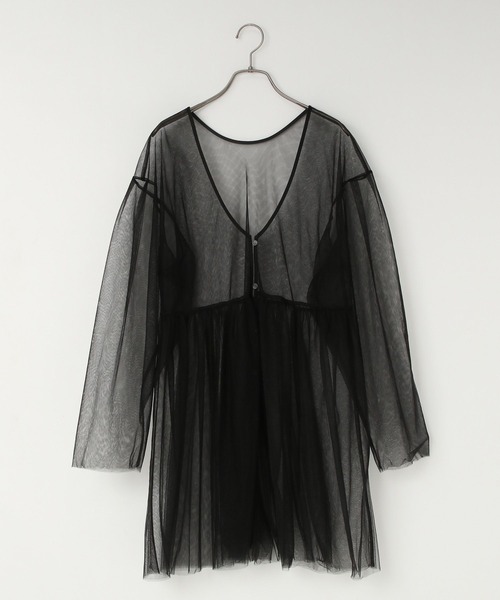 LOWRYS FARM（ローリーズファーム）の「２ＷＡＹチュールチュニック 111155（シャツ/ブラウス・レディース・ブラック/アイボリー・FREE）」の21枚目の写真