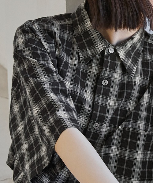 セール】オーバーサイズチェックアソート半袖シャツ（シャツ/ブラウス