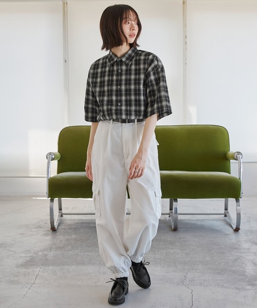 セール】オーバーサイズチェックアソート半袖シャツ（シャツ/ブラウス