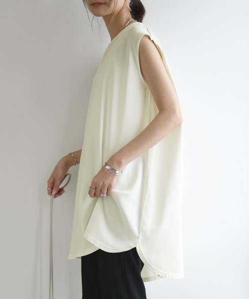 セール】防汚加工ノースリーブチュニック（シャツ/ブラウス