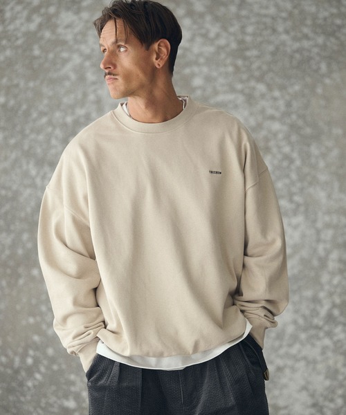 THEOREM（セオレム）の「msw1445- One Point Embroidered Laidback Sweatshirt スウェット（スウェット・メンズ・グレー/ブラック/グリーン/ベージュ/チャコール/サックスブルー・L/XL/M）」の4枚目の写真