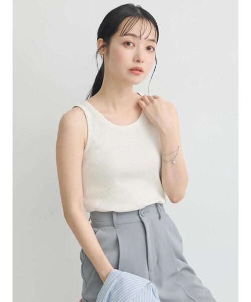 earth music&ecology（アースミュージックアンドエコロジー）の「ベーシックタンクトップ（インナーウェア/肌着・レディース・ピンク/その他9/オフホワイト/ブラック/ミント・M/S）」の13枚目の写真