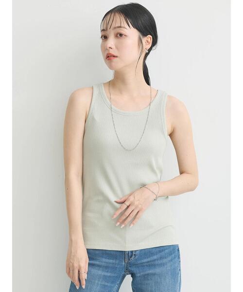 earth music&ecology（アースミュージックアンドエコロジー）の「ベーシックタンクトップ（インナーウェア/肌着・レディース・ピンク/その他9/オフホワイト/ブラック/ミント・M/S）」の6枚目の写真