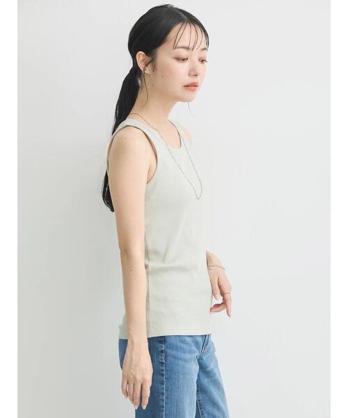 earth music&ecology（アースミュージックアンドエコロジー）の「ベーシックタンクトップ（インナーウェア/肌着・レディース・ピンク/その他9/オフホワイト/ブラック/ミント・M/S）」の7枚目の写真