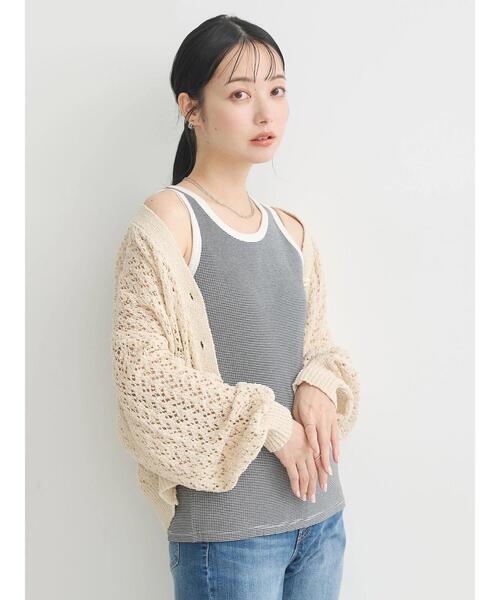 earth music&ecology（アースミュージックアンドエコロジー）の「ベーシックタンクトップ（インナーウェア/肌着・レディース・ピンク/その他9/オフホワイト/ブラック/ミント・M/S）」の11枚目の写真