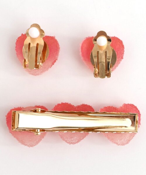 apres les cours（アプレレクール）の「ハートグミイヤリング・ヘアクリップセット（バレッタ/ヘアクリップ・キッズ・サックスブルー/ピンク・FREE）」の7枚目の写真