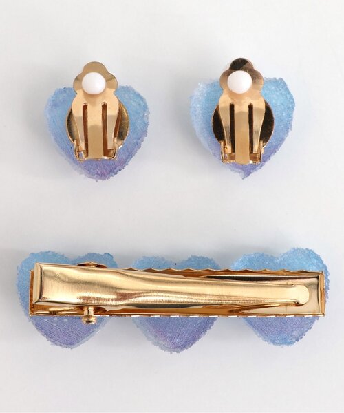 apres les cours（アプレレクール）の「ハートグミイヤリング・ヘアクリップセット（バレッタ/ヘアクリップ・キッズ・サックスブルー/ピンク・FREE）」の8枚目の写真