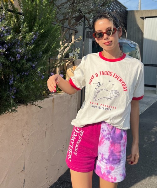 ROXY（ロキシー）の「【ZOZO限定アイテム】SURF&TACOS EVERYDAY/ロキシー半袖リンガーTシャツ（Tシャツ/カットソー・レディース・イエロー/グレー/ホワイト・FREE）」の9枚目の写真