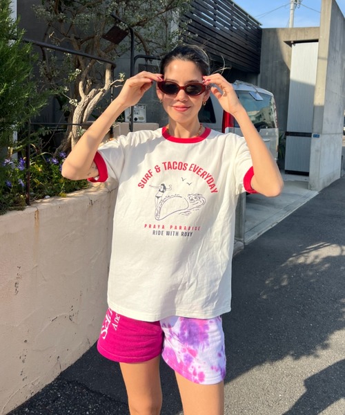 ROXY（ロキシー）の「【ZOZO限定アイテム】SURF&TACOS EVERYDAY/ロキシー半袖リンガーTシャツ（Tシャツ/カットソー・レディース・イエロー/グレー/ホワイト・FREE）」の10枚目の写真