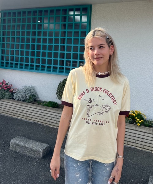 ROXY（ロキシー）の「【ZOZO限定アイテム】SURF&TACOS EVERYDAY/ロキシー半袖リンガーTシャツ（Tシャツ/カットソー・レディース・イエロー/グレー/ホワイト・FREE）」の11枚目の写真