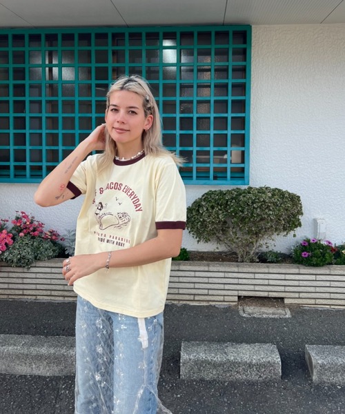 ROXY（ロキシー）の「【ZOZO限定アイテム】SURF&TACOS EVERYDAY/ロキシー半袖リンガーTシャツ（Tシャツ/カットソー・レディース・イエロー/グレー/ホワイト・FREE）」の17枚目の写真