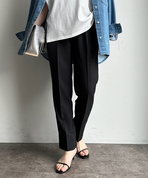 DouDou（ドゥドゥ）の「【新色追加】【WEB限定】テーパードパンツ（その他パンツ・レディース・ブラック/ベージュ/イエロー/チャコールグレー/ブルー/ピンク・38/36）」の3枚目の写真