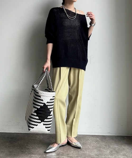 DouDou（ドゥドゥ）の「【新色追加】【WEB限定】テーパードパンツ（その他パンツ・レディース・ブラック/ベージュ/イエロー/チャコールグレー/ブルー/ピンク・38/36）」の9枚目の写真