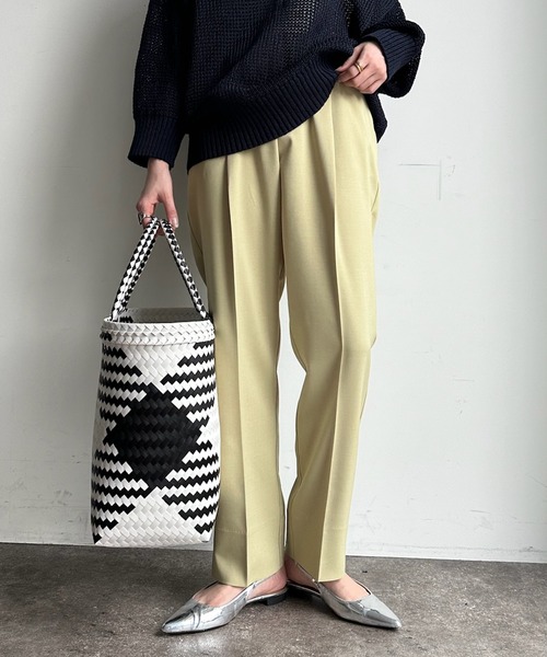 DouDou（ドゥドゥ）の「【新色追加】【WEB限定】テーパードパンツ（その他パンツ・レディース・ブラック/ベージュ/イエロー/チャコールグレー/ブルー/ピンク・38/36）」の14枚目の写真