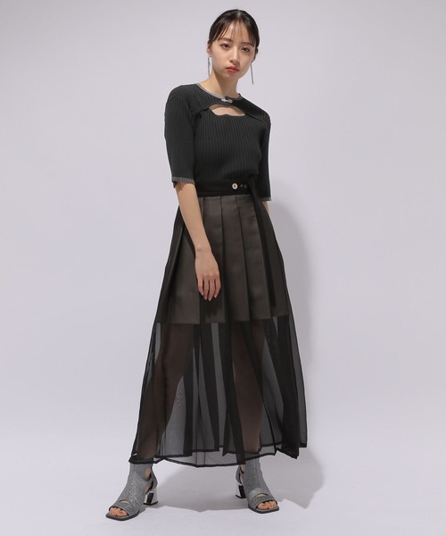 HARE(ハレ)の「フロントアキメタルニット(HARE)(ニット/セーター・レディース・ブラック/レッド・FREE)」の10枚目の写真