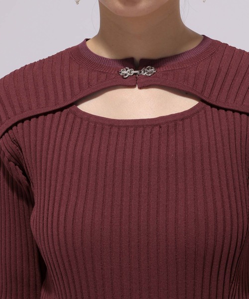 HARE(ハレ)の「フロントアキメタルニット(HARE)(ニット/セーター・レディース・ブラック/レッド・FREE)」の17枚目の写真