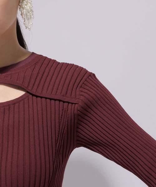 HARE(ハレ)の「フロントアキメタルニット(HARE)(ニット/セーター・レディース・ブラック/レッド・FREE)」の16枚目の写真