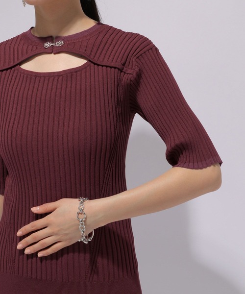 HARE(ハレ)の「フロントアキメタルニット(HARE)(ニット/セーター・レディース・ブラック/レッド・FREE)」の15枚目の写真