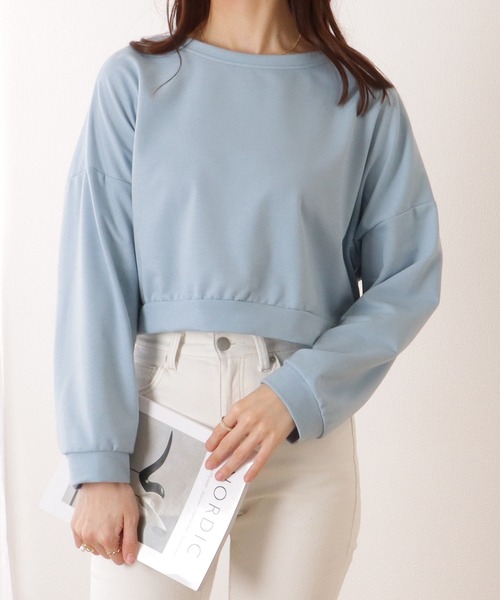 Lace Ladies(レースレディース)の「ソリッドカラー ドロップショルダー コンパクト 長袖 プルオーバー(Tシャツ/カットソー・レディース・ブルー/アイボリー/グリーン/オレンジ・M/XL)」の12枚目の写真