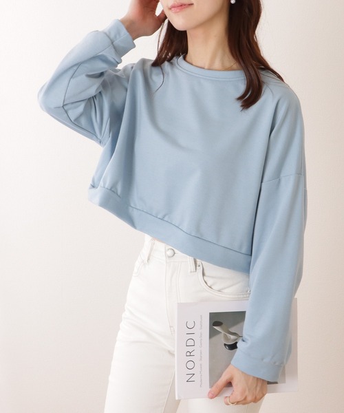 Lace Ladies(レースレディース)の「ソリッドカラー ドロップショルダー コンパクト 長袖 プルオーバー(Tシャツ/カットソー・レディース・ブルー/アイボリー/グリーン/オレンジ・M/XL)」の13枚目の写真