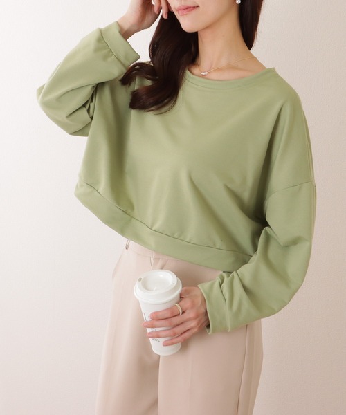 Lace Ladies(レースレディース)の「ソリッドカラー ドロップショルダー コンパクト 長袖 プルオーバー(Tシャツ/カットソー・レディース・ブルー/アイボリー/グリーン/オレンジ・M/XL)」の15枚目の写真