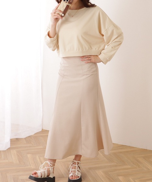 Lace Ladies(レースレディース)の「ソリッドカラー ドロップショルダー コンパクト 長袖 プルオーバー(Tシャツ/カットソー・レディース・ブルー/アイボリー/グリーン/オレンジ・M/XL)」の21枚目の写真