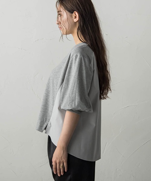 【セール】異素材コンビネーションプルオーバー（Tシャツ/カットソー）｜MAYSON GREY（メイソングレイ）