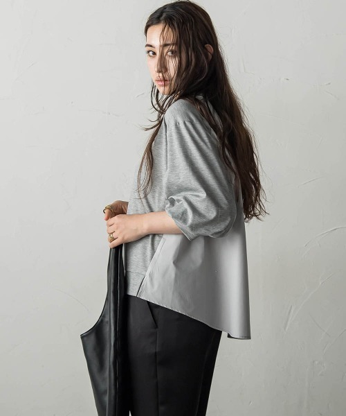 【セール】異素材コンビネーションプルオーバー（Tシャツ/カットソー）｜MAYSON GREY（メイソングレイ）