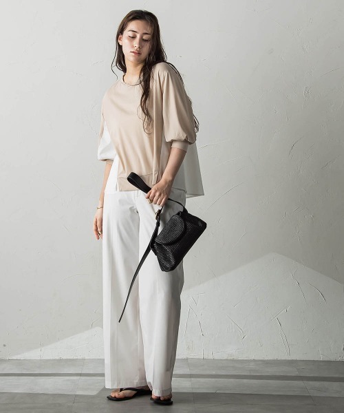 【セール】異素材コンビネーションプルオーバー（Tシャツ/カットソー）｜MAYSON GREY（メイソングレイ）