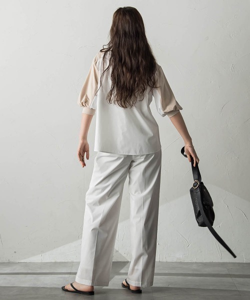 【セール】異素材コンビネーションプルオーバー（Tシャツ/カットソー）｜MAYSON GREY（メイソングレイ）