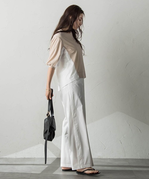 【セール】異素材コンビネーションプルオーバー（Tシャツ/カットソー）｜MAYSON GREY（メイソングレイ）