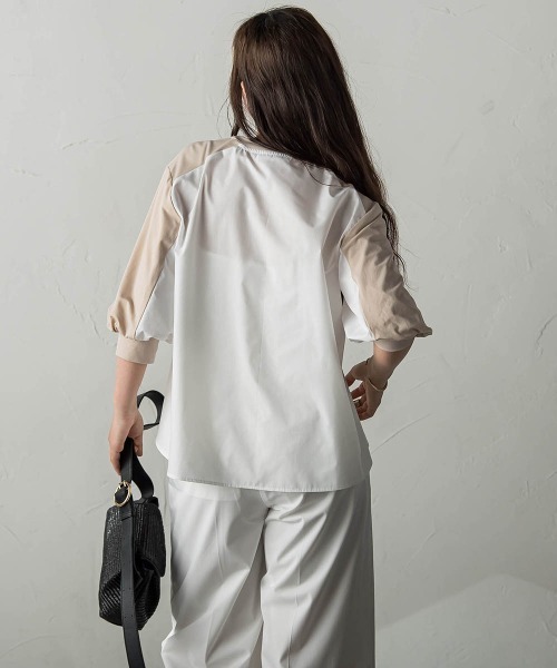 【セール】異素材コンビネーションプルオーバー（Tシャツ/カットソー）｜MAYSON GREY（メイソングレイ）