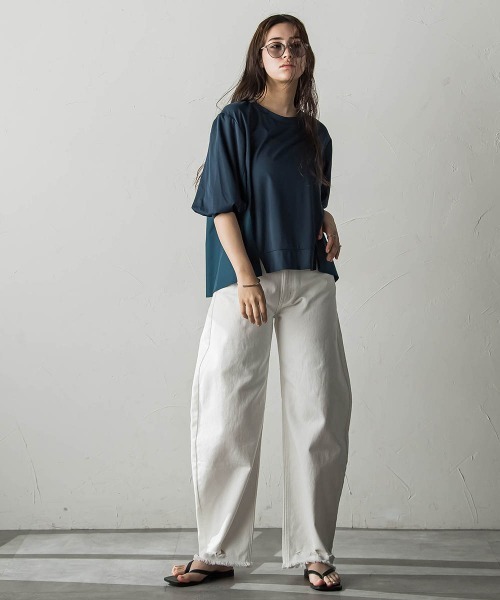 【セール】異素材コンビネーションプルオーバー（Tシャツ/カットソー）｜MAYSON GREY（メイソングレイ）