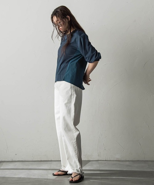 【セール】異素材コンビネーションプルオーバー（Tシャツ/カットソー）｜MAYSON GREY（メイソングレイ）