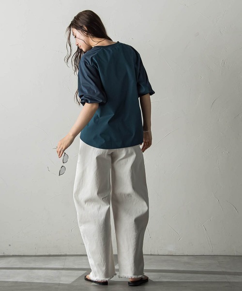 【セール】異素材コンビネーションプルオーバー（Tシャツ/カットソー）｜MAYSON GREY（メイソングレイ）