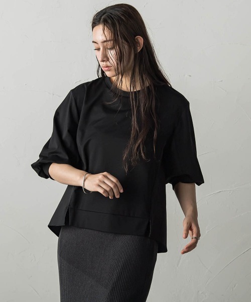 【セール】異素材コンビネーションプルオーバー（Tシャツ/カットソー）｜MAYSON GREY（メイソングレイ）