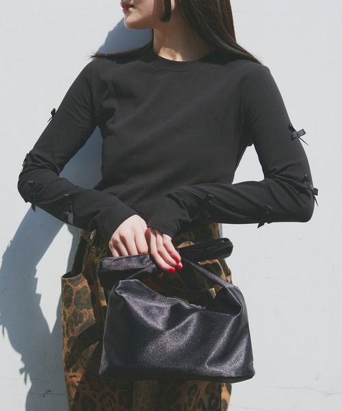 Narcissus（ナルシス）の「【Narcissus】リボンバッグ（ハンドバッグ・レディース・ピンク/ブラック・FREE）」の14枚目の写真