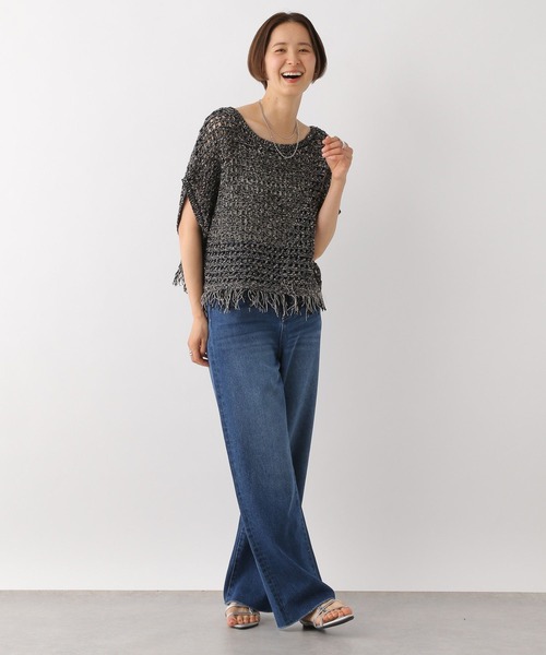 LEPSIM（レプシィム）の「3ゲージフリンジメッシュプルオーバー　112791（ニット/セーター・レディース・アイボリー/ブラック・FREE）」の13枚目の写真