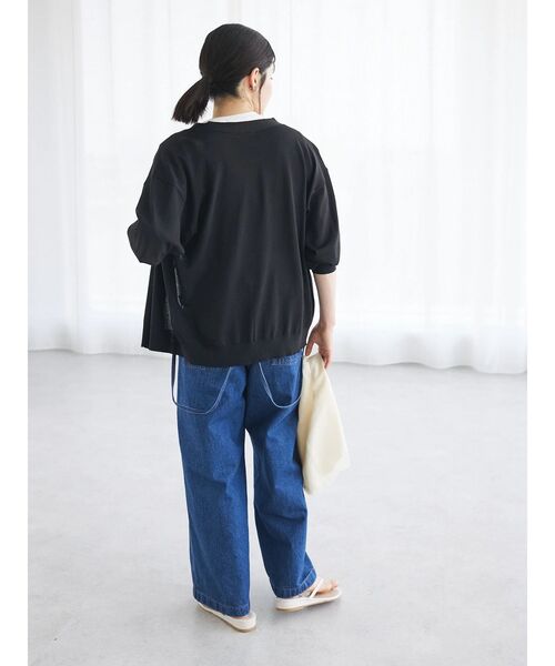 CRAFT STANDARD BOUTIQUE（クラフトスタンダードブティック）の「UVカット/接触冷感/洗える/Vネックニットカーディガン（カーディガン/ボレロ・レディース・ブラック/アイボリー/グレイッシュベージュ/レッド・FREE）」の8枚目の写真