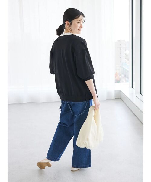 CRAFT STANDARD BOUTIQUE（クラフトスタンダードブティック）の「UVカット/接触冷感/洗える/Vネックニットカーディガン（カーディガン/ボレロ・レディース・ブラック/アイボリー/グレイッシュベージュ/レッド・FREE）」の9枚目の写真