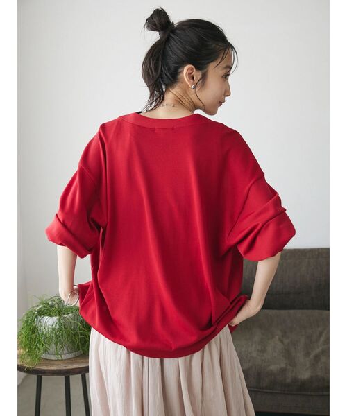 CRAFT STANDARD BOUTIQUE（クラフトスタンダードブティック）の「UVカット/接触冷感/洗える/Vネックニットカーディガン（カーディガン/ボレロ・レディース・ブラック/アイボリー/グレイッシュベージュ/レッド・FREE）」の17枚目の写真