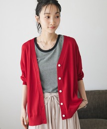 UVカット/接触冷感/洗える/Vネックニットカーディガン