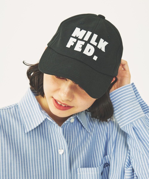 MILKFED.（ミルクフェド）の「FELT PATCH LOGO CAP（キャップ・レディース・ブルー/ブラック/ベージュ・ONE SIZE）」の14枚目の写真