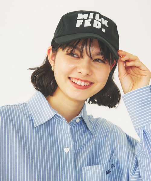 MILKFED.（ミルクフェド）の「FELT PATCH LOGO CAP（キャップ・レディース・ブルー/ブラック/ベージュ・ONE SIZE）」の15枚目の写真