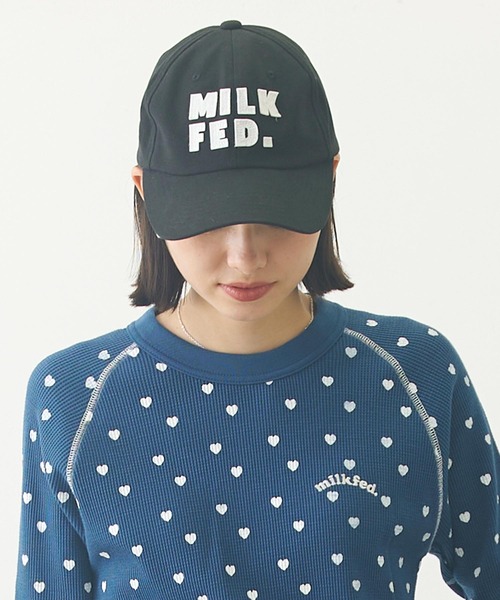 MILKFED.（ミルクフェド）の「FELT PATCH LOGO CAP（キャップ・レディース・ブルー/ブラック/ベージュ・ONE SIZE）」の21枚目の写真