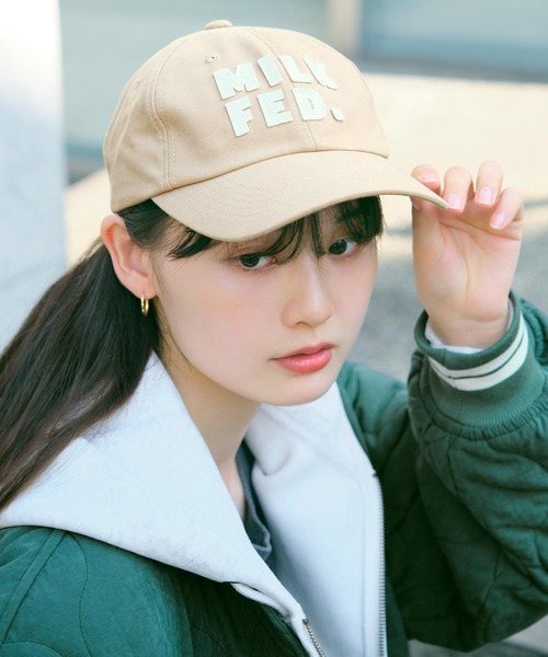 MILKFED.（ミルクフェド）の「FELT PATCH LOGO CAP（キャップ・レディース・ブルー/ブラック/ベージュ・ONE SIZE）」の19枚目の写真