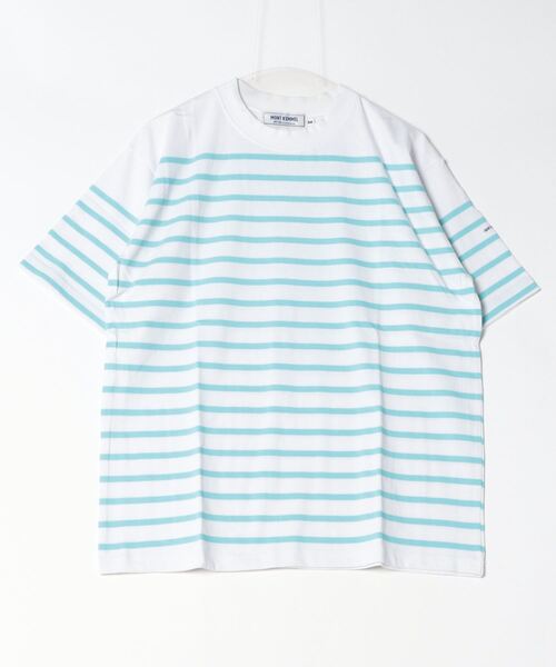 MONT KEMMEL（モンケメル）の「MONT KEMMEL YARN DYED 30/2 PLATING JERSRY BASQUE CREW TEE（Tシャツ/カットソー・メンズ・ブルー/ホワイト/ブラック/ターコイズブルー/オレンジ・42/40/38/36）」の3枚目の写真