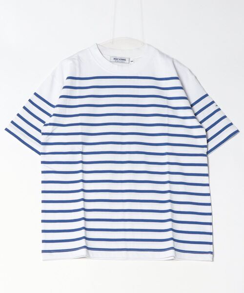 MONT KEMMEL（モンケメル）の「MONT KEMMEL YARN DYED 30/2 PLATING JERSRY BASQUE CREW TEE（Tシャツ/カットソー・メンズ・ブルー/ホワイト/ブラック/ターコイズブルー/オレンジ・42/40/38/36）」の4枚目の写真