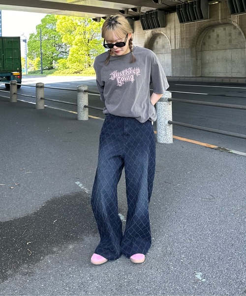 Y's フリンジ　デニムパンツ　ブラック Figments（フィグメンツ）の「サイドフリンジデニムパンツ